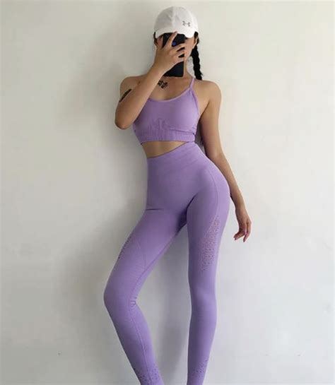 Seamless Leggings Strappy Bra Pcs Yoga Set Women Gym Fitness Clothing High Waist Yoga Tops