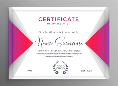 Professional Certificate Of Achievement Template Download Free Vector