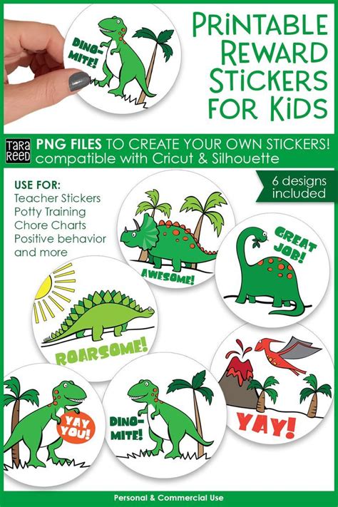 Printable Dinosaur Reward Stickers For Kids Etsy