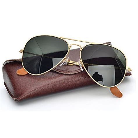 bnus corning natural glass lenses aviator polarized sunglasses for men women italy made