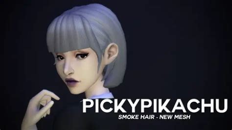 Pickypikachu Smoke Hair Sims 4 Hairs