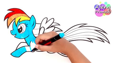 Salah satu karakter favorit dari my little pony adalah rainbow dash yang memiliki tubuh berwarna biru langit dengan surai berwarna pel. Belajar Mewarnai Gambar Kuda Poni Rainbow Dash My Little Pony - YouTube