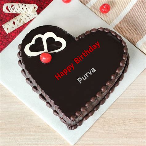 ️ Heartbeat Chocolate Birthday Cake For Purva