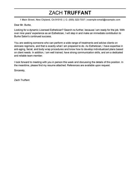 Live chat · helpful tips at each step · easy to get started Best Esthetician Cover Letter Examples | LiveCareer