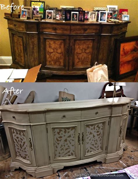 Before And After Rehab Painted Furniture Buffet Cabinet Storage