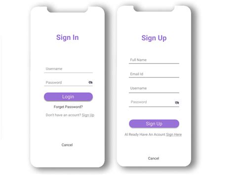 The Sign In And Login Screen On An Iphone