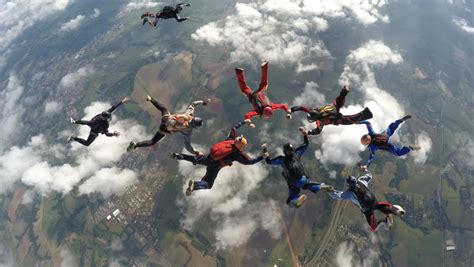 Skydivers Jump From The Plane Stock Footage Video 100 Royalty Free