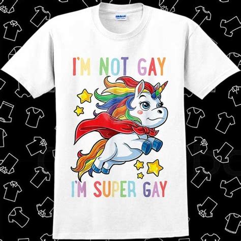 LGBTQ Unicorn Super Gay Pride LGBT Ally Rainbow Flag T Shirt Etsy