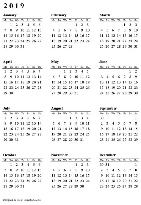 Printable Calendar 2019 2019 2018 Calendar Printable With Holidays