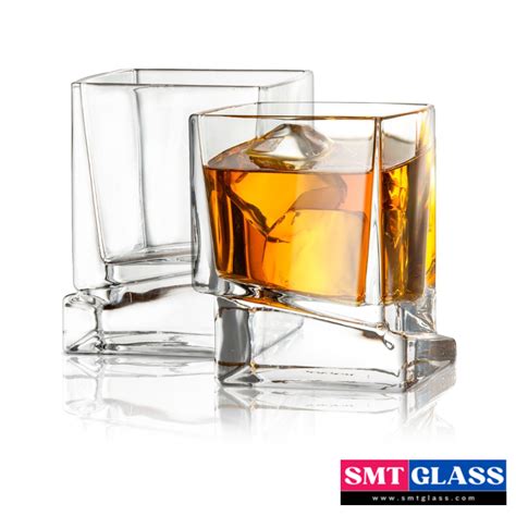 Joyjolt Carre Square 300 Ml Scotch Glasses Old Fashioned Whiskey Glasses Smt Glass