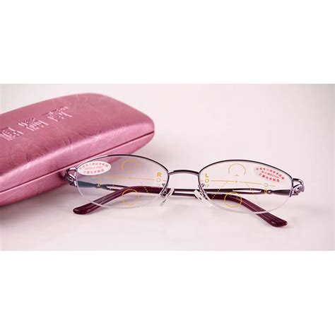 Mincl Fashion Vintage Progressive Multifocal Reading Glasses Womens Oval Half Frame Reading
