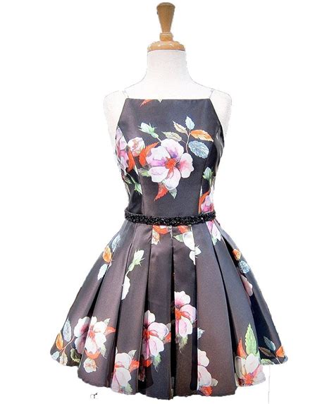 Floral Strapless Short Homecoming Dresses Cheap Sassymyprom