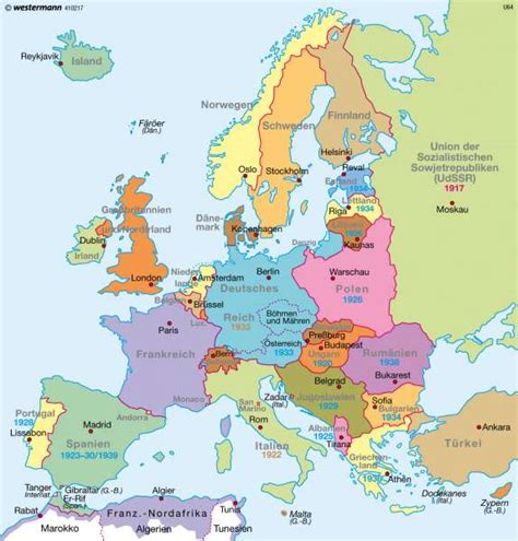 Diercke Weltatlas Kartenansicht Europa Vor Dem Zweiten Weltkrieg