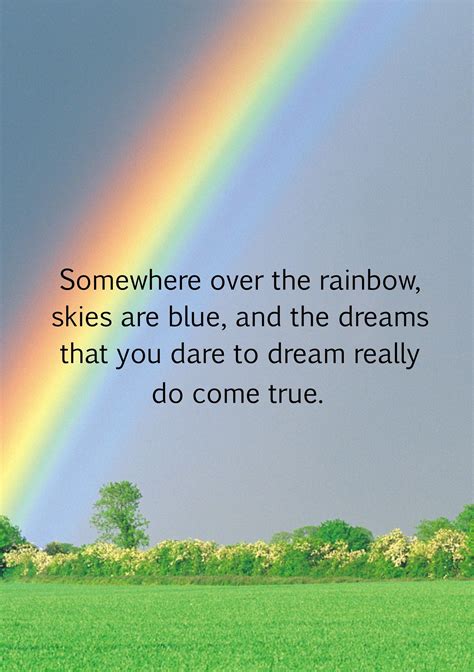 Somewhere Over The Rainbow Skies Are Blue And The Dreams That You
