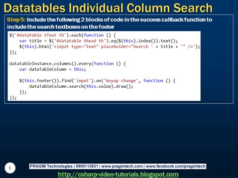 Sql Server Net And C Video Tutorial Jquery Datatables Individual Hot Sex Picture