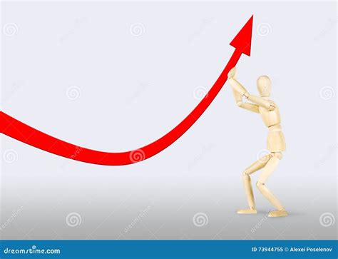 Man Lifting A Falling Arrow Upwards Stock Image Image Of Chart