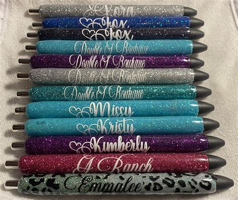 Custom Glitter Pens Etsy