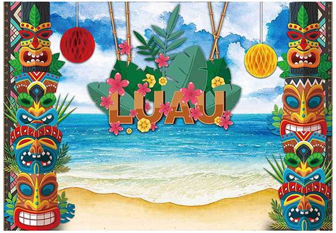 Funnytree 7X5FT Luau Backdrop Hawaii Aloha Party Graphy Background For
