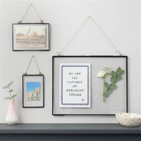 Double Glass Hanging Photo Frame Picture Frame Kiko Glass Etsy Hanging Picture Frames Frame