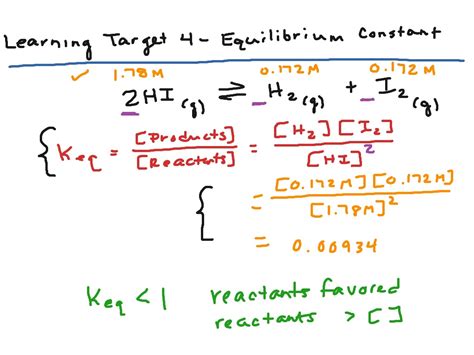 Equilibrium Constant Science Chemistry Equilibrium Showme