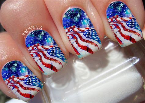 American Flag Nail Decals Etsy In 2020 American Flag Nails Flag