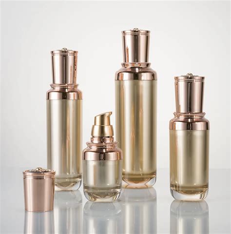 Crown Series Luxury Gold Skin Care Packaging Bottle Set Acrylic