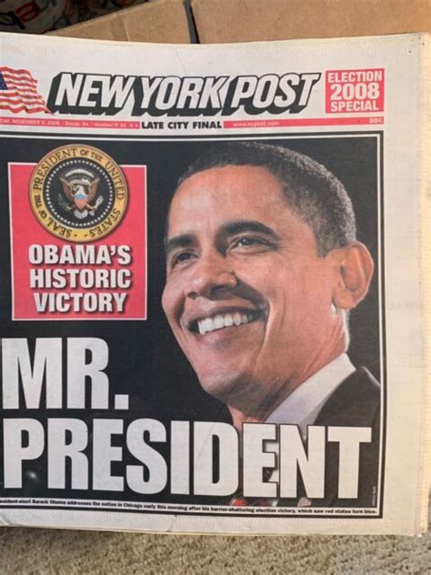 Obama Mr President Ny Post News Paper Good Condition Election 2008