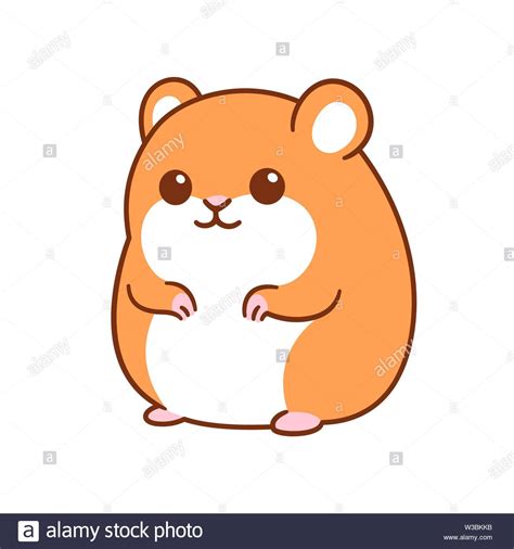 Cute Kawaii Hamster Drawing Funny Cartoon Pet Vector Clip