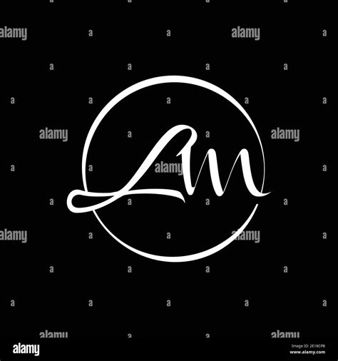 Initial Lm Letter Logo Design Vector Template Abstract Script Letter
