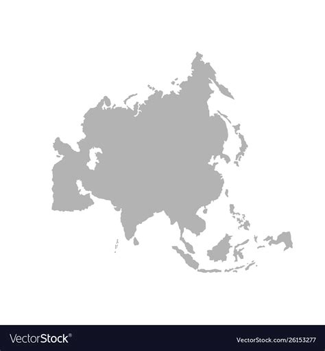 Asia Outline World Map Royalty Free Vector Image