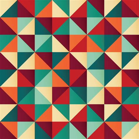 Geometric seamless pattern with colorful triangles in retro design ...