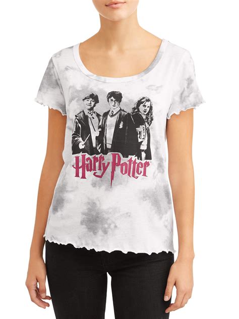 Harry Potter Harry Potter Juniors Tie Dye Lettuce Edge T Shirt