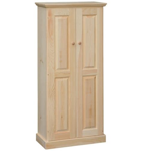 Unfinished solid pine wood pantry storage pantry cabinet/includes interior shelving / 2 door cabinet. AMISH Unfinished Pine 58" Rustic 2 Door Pantry Cabinet ...