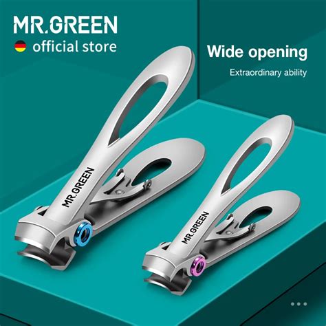 Mr Green Nail Clippers Stainless Steel Two Sizes Are Available Manicure Fingernail Cutter Thick
