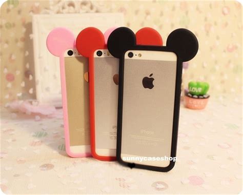 Cute Disney Ear Mickey Mouse Frame Silicone Bumper Case Cover For