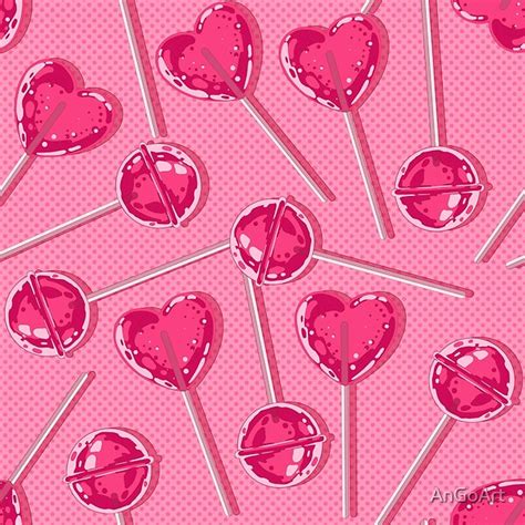 Cute Pink Lollipop Pattern A Cute Pink Pattern With Sweet Lollipops A