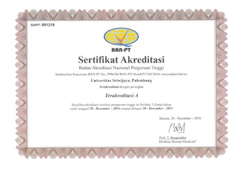 Perbedaan Sertifikasi Dan Sertifikat Akreditasi Universitas Sriwijaya