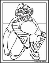 Baseball Coloring Pages Catcher Printable Pitcher Catch Ready Print Colorwithfuzzy sketch template