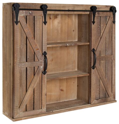 Cates Decorative Wood Storage Cabinet With Sliding Barn Doors