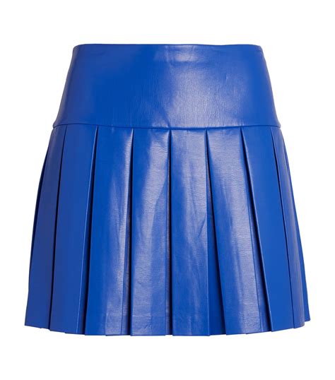 Womens Alice Olivia Blue Vegan Leather Mini Skirt Harrods Uk