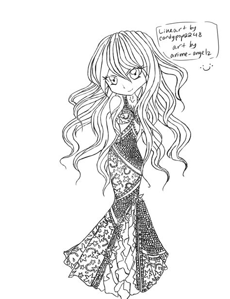 Mermaid Dress Lineart D By Anime Angelz On Deviantart
