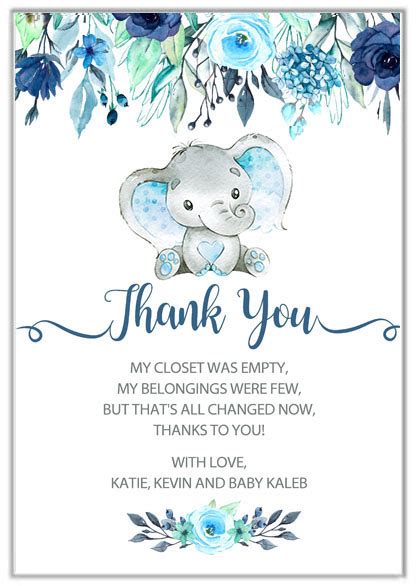 Free Printable Baby Shower Thank You Card Templates Canva 49 Off