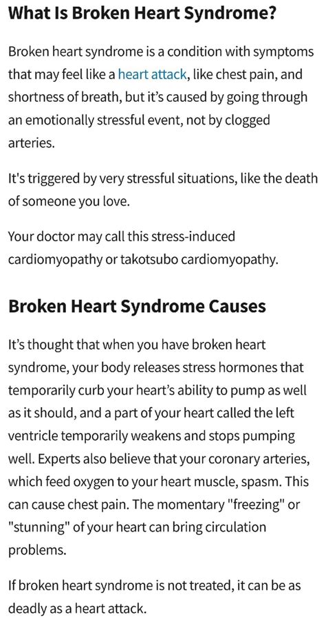 What Is Broken Heart Syndrome Broken Heart Syndrome Is A Condition With Symptoms That May Feel