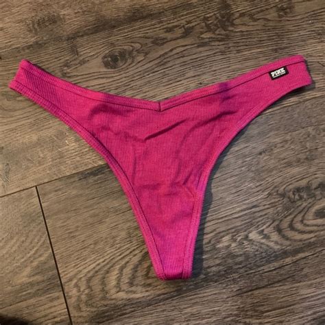 pink victoria s secret intimates and sleepwear victorias secret pink ribbed cotton thong