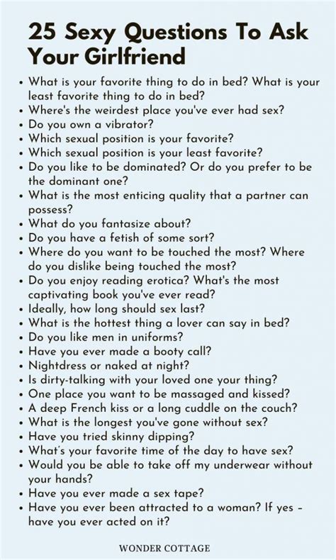 245 Questions To Ask Your Girlfriend Wonder Cottage Fun Questions