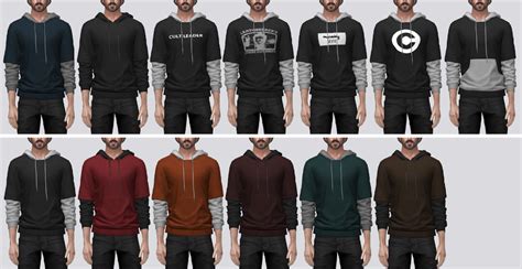 Layered Sleeve Hoodie Darte77 Custom Content For Ts4 Sims 4 Male Porn