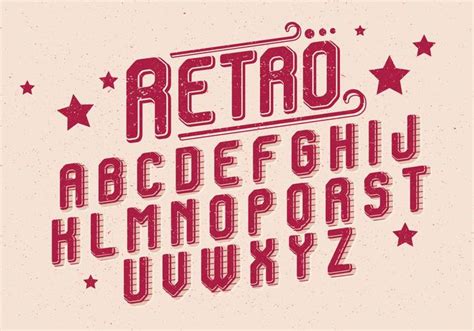 Retro Alphabet Vector 463933 Vector Art At Vecteezy