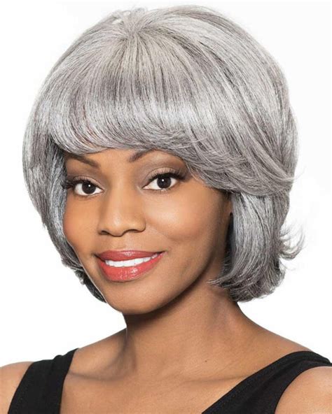 Feathery Bob Wigs With Collar Length Layers In Heat Stylable Fiber