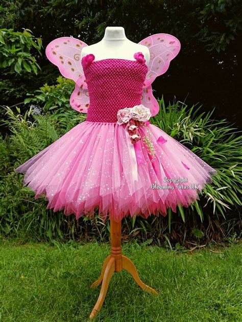 Pink Fairy Sparkly Tutu Dress Fairy With Wings Birthday Etsy Tutu