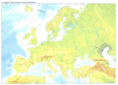 Juegos de Geografía Juego de Mapa físico de los continentes Europa